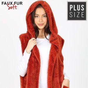 Faux fur vest. Plus size 1x-3X. New branded